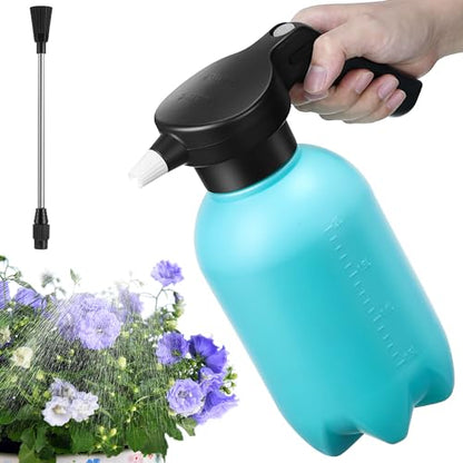 Electric Spray Bottle Plant Mister for Indoor Outdoor Plants, 0.5 Gallon Automatic Watering Can Rechargeable Battery Powered Sprayer with Adjustable Spout for Gardening, Cleaning (Blue Style) - style: Blue Style