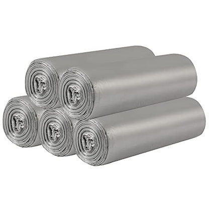 5 Rolls Small Trash Bags - 100 Counts Durable 4 Gallon Small Garbage Bags for home office kitchen Bathroom Bedroom Trash Can liners（Silver） - color: 100 Count Silver