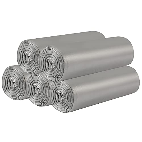5 Rolls Small Trash Bags - 100 Counts Durable 4 Gallon Small Garbage Bags for home office kitchen Bathroom Bedroom Trash Can liners（Silver） - color: 100 Count Silver
