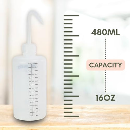 Mossify Squirtr Bottle 480ml – Clear Squirt Water Bottle for Plants, Tattoo, Hair & Labs – Easy Squeeze Plant Waterer with Long Nozzle – Refillable Seedling Watering Can, Wash Bottle - Clear - color: Clear