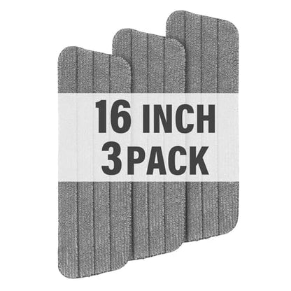 16.5" Microfiber Mop Pads Refills, 3 Pack Reusable Replacement Heads | reusable wet mop refills, machine washable for 14-16 inch spray mops, hardwood floors, dust cleaning & scrubbing - color: 16"grey Plain*3