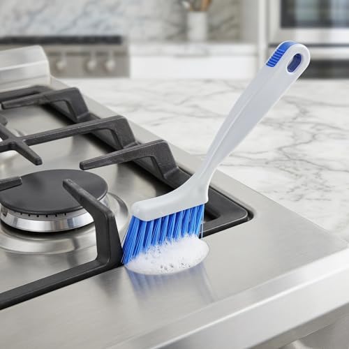 ABOOFAN 20-Pack Groove Cleaning Brushes with Ergonomic Handle – Crevice & Corner Grout Brush Set for Window Tracks, Door Seams, Kitchen Stove Grease