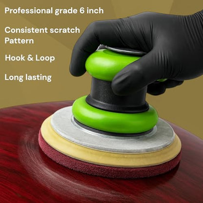 LiME LiNE 6" Scuffing Pads, Hook & Loop for Orbital Dual Action Sanders (Red 8 Pack) - style: Pack of 8