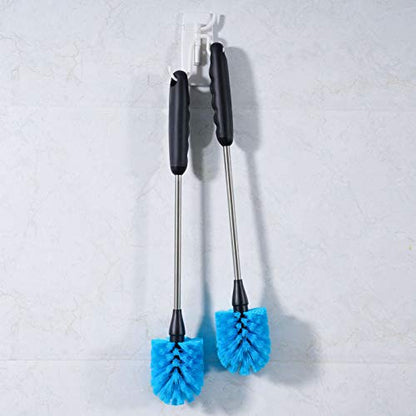 MOSOLAN Stainless Steel Water Bottle Brush, Long Handle Scrubbing Brush, Built for Cleaning Sport Bottles, Baby Bottles, Cups, Coffee Mugs, Glasswares, Wine Decanters, Flask, 2 Pack, 15 in - size: 15 Inch (Pack of 2)
