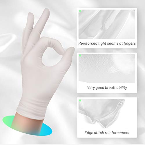 Cotton Gloves for Dry Hands, Paxcoo 20 Pairs Large White Cotton Gloves for Cosmetic Moisturizing and Inspection - size: 40 Count (Pack of 1)