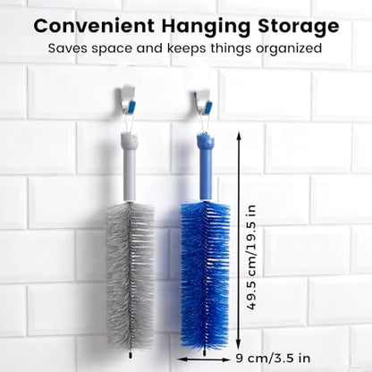 Fan Cleaning Brush Bendable Cobweb Duster Cobweb Duster, Bendable Fan Duster, Plastic Fan Cleaner Brush, Microfiber Head Dusting Brush (Blue-3PCS) - color: Blue-3pcs