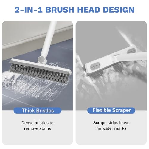 SetSail Toilet Brush and Plunger Set and Grout Cleaner Brush with Long Handle, Stiff Bristle Floor Grout Scrubber for Bathroom, Tile Line, Crevice, Kitchen, Wall, Deck, Garage