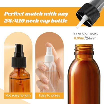 10 Pcs Spray Bottle Top, Nozzle Sprayer Tops Replacement, Plastic Pump Sprayer Pump for Essential Oil, Cleaning Solutions, Home cleaning, 24/410 Cap Size(COLOR:Black + White)