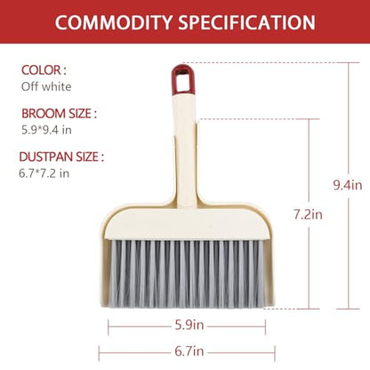 Small Dust Pan and Brush Set - Mini Dustpan and Brush Set, Small Broom and Dustpan Set, Whisk Broom, Dust pan and Brush for Desk, Table, Home, Kitchen.