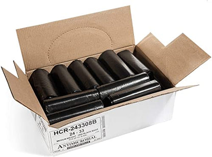 Aluf Plastics 12-16 Gallon Black Trash Bags (1000 Count) - 24" x 33" - 8 Micron Equivalent High Density Value Garbage Bags for Bathroom,Recycling(1 Pallet of 100 Cases, 100000 Bags Total) - color: Black, style: 12-16 Gal, 8 Micron Equiv, 100,000 Count