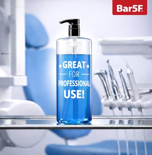 Bar5F Pump Bottle 32-Ounce 1-Liter Empty for Shampoo Conditioner Body Wash Lotion BPA-Free Crystal-Clear (Pack of 1)