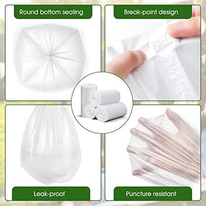 Charmount Small Trash Bags - 180 (Counts) 4 Gallon Garbage Bags for Bathroom, Kitchen, Office and Bedroom, 4 Gallon Unscented White Trash Bag … - size: 1 Count (Pack of 180), style: 4 Gallon