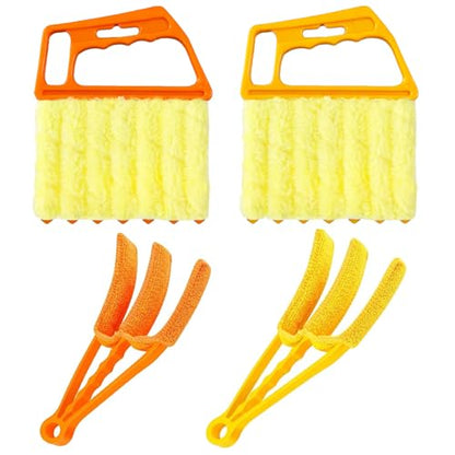 AOCEAN 4 Pcs Blind Cleaner Duster Tool, 7-Finger Dusting Cleaner Tool for Window & Air Vent, Washable Handheld Microfiber Duster Blinds Air Conditioner Fan Keyboard Duster Dirt Tool