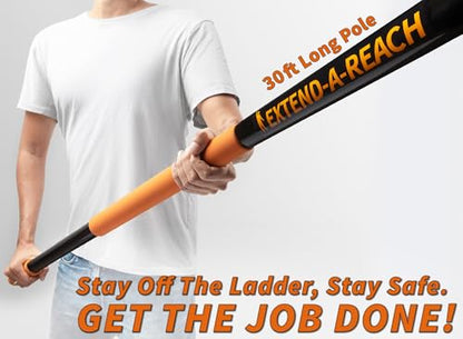 36 Foot High Reach Duster Kit with 5-30 ft Extension Pole // High Ceiling Duster Cleaning Kit with Telescopic Pole // Cobweb Duster // Feather Duster and Ceiling Fan Duster // The Ultimate Dusting Kit - size: 30 Feet
