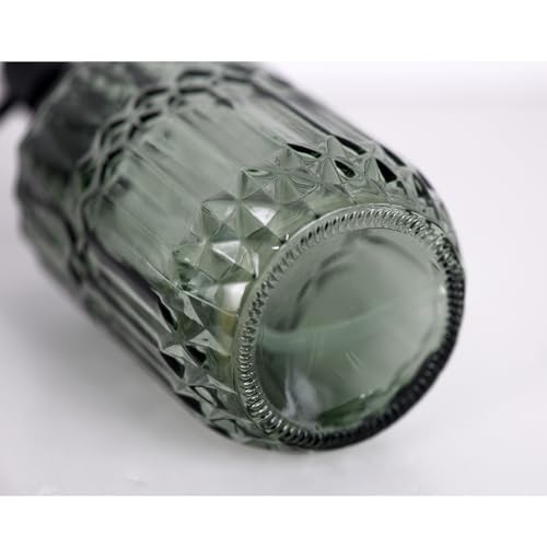 18oz Green Glass Soap Dispenser, Refillable Kitchen, Bathroom Thick Glass Soap Dispenser with Black Rustproof Pump for Dishwashing Liquid, Hand Soap, Lotion, Body Wash (Green-Black Pump) - color: Green-black Pump