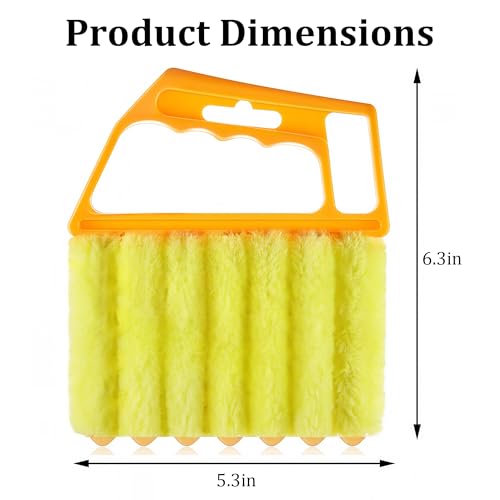 Mini Blind Cleaner Tool for Window Blinds, Microfiber Handheld Blind Duster with Reusable Sleeves, Easy Dusting Brush for Car and Home, Effective Shutter and Vent Cleaning Tool, Yellow - color: Yellow