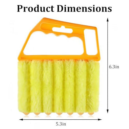 Mini Blind Cleaner Tool for Window Blinds, Microfiber Handheld Blind Duster with Reusable Sleeves, Easy Dusting Brush for Car and Home, Effective Shutter and Vent Cleaning Tool, Yellow - color: Yellow