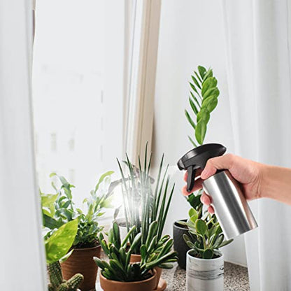 Vaguelly Stainless Steel Watering Spray Bottle Can for Easy Plant Care Capacity for Flowers and Vegetables for Boys and Girls and Plant - size: 8.5 Ounces