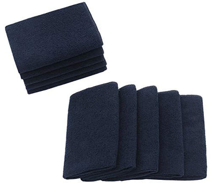 Microfiber Cleaning Cloth, Washcloths, 12x12 inch, 10 Pack, Black | Fast Drying Dish Cloths for Washing Dishes, Ultra Absorbent Dish Rags, Lint Free Cleaning Rags For House&Kitchen - color: Black