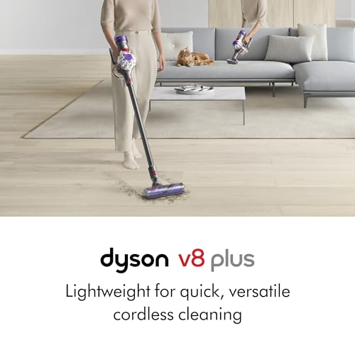 Dyson V8 Plus Cordless Vacuum, Cleans Hard Floors and Carpets, Detangles, Converts to Handheld, 115AW, 2 Power Modes, Up to 40 Minutes¹ - style: V8 Plus