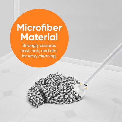 Superio String Microfiber Mop Replacement Head Only – Grey Refill for Self-Wringing Mop, Heavy Duty Floor Cleaning for Home, Kitchen, Bathroom, Office - size: 5" 5" 5"