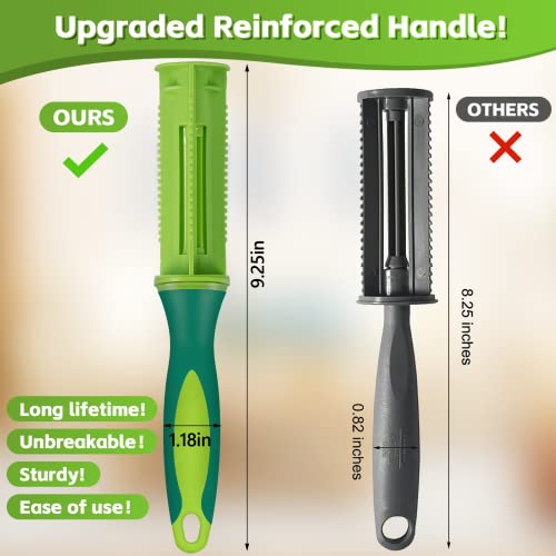 Extra Sticky Lint Rollers for Pet Hair, 1100 Sheets Total, Upgraded 4 Handles with 10 Refills Portable Travel Size for Couch Furniture Clothes Dog & Cat Hair Remover