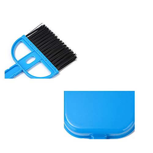 Mini Dustpan and Broom Set 1 Pcs Dustpan Brush Set Portable Plastic Brush Set (Blue) Used for Tool Brush Keyboard Home Kitchen Sweeper Table Desk Office