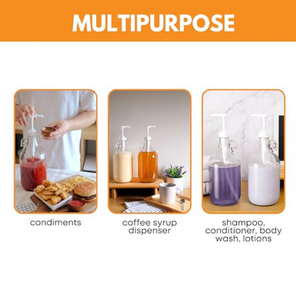 Fastrack 1 Gallon Glass Jug Laundry Detergent Dispenser | Airtight Screw-Top Pump Container | Non-Slip Base | Detergent Pump Dispenser or Syrup Pump Dispenser | Eco Friendly Food Grade - size: 1 Gallon - 1 Pack