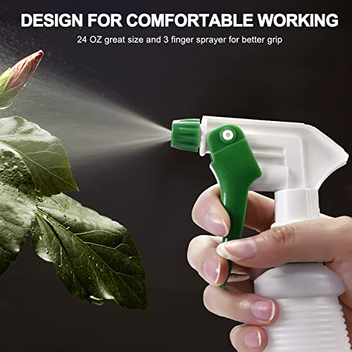 Uineko Plastic Spray Bottle (3 Pack, 24 Oz, 3 Colors) Heavy Duty All-Purpose Empty Spraying Leak Proof Mist Water Bottles for Cleaning Solutions Plants Essential Oils Hair Pet with Adjustable Nozzle - size: 24 Oz, 3 Pack