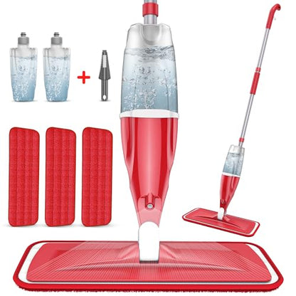 Spray Wet Mops with 3 Pads 2 Refillable Bottles for Hardwood Floor Cleaning