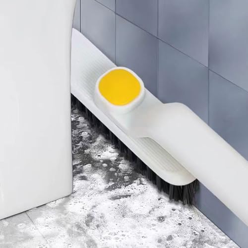 Uonlytech 2pcs Multifunctional Crevice Cleaning Brush Set Soft Bristles, Small Groove Scrubbers for Bathroom Tiles, Window Tracks, and Floor Gaps, Long-Handle Detail Brushes for Home