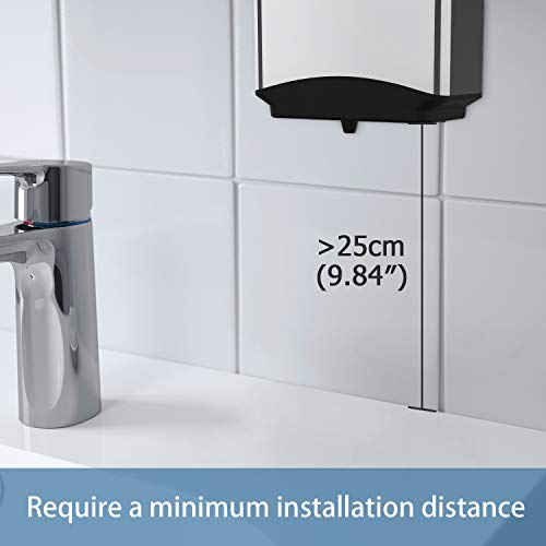 AIKE Automatic Soap Dispenser Commercial Wall Mounted Liquid Dispenser Polished Stainless Steel Finish 1100ml Large Capacity - color: Polished Stainless Steel