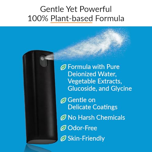 iCloth 2-in-1 Screen Cleaner Spray with Built-in Microfiber Cloth for Laptops, Tablets, Phones, Car Screens, and Touchscreens, Streak-Free & Anti-Smudge, Large 0.68 fl oz (20ml) Bottle