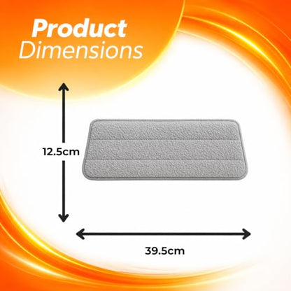 Macromax Replacement Microfibre Mop Head - Compatible with Flat Tablet Mop - Washable, Durable & High Absorption - Easy to Attach - Pack of 1 - color: Replacement Top