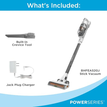 BLACK+DECKER POWERSERIES+ 20V MAX Cordless Stick Vacuum Cleaner with LED Floor Lights, Bagless, Lightweight, Cordless Vacuum Cleaners for Home, Up to 44 Minutes, Powerful Suction, Gray (BHFEA520J) - style: 20V Vacuum