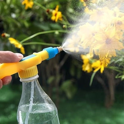 Handheld Bottle Sprayer Adjustable Mist Nozzle Pressurized Atomizing Spray Head Watering Can Attachment Garden Irrigation Sprayer for Plants Cleaning Alcohol Disinfection and Home Gardening Use