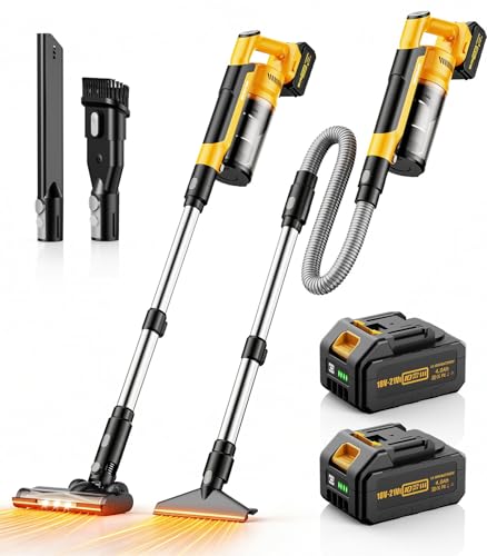 qimedo 8000mAh Cordless Vacuum Cleaner with 2 Batteries V2, 700W Powerful Suction, 90 Inch Extension Tube & 2L Dust Cup, 7 in 1 Stick Vacuum for Home, Hardwood Floor, Pet Hair