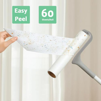 Large Lint Roller Refills 10 inch Wide Ultra Sticky Mega Roller Refills for Evercare Layers Smart Design Leo Cleaning Floor Roller for Removing Pet Hair, 6 Pack Total 360 Sheets - size: 10 inch Mega