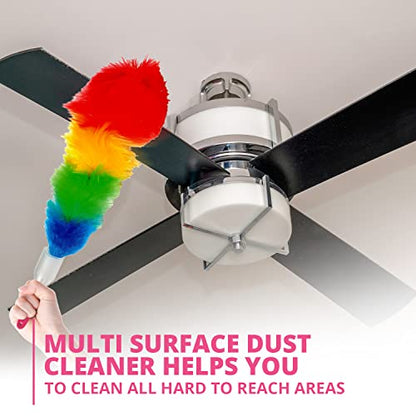 WBM Duster, Long Electrostatic Feather Clean Like a Magnet, Hand Washable and Reusable with Microfiber