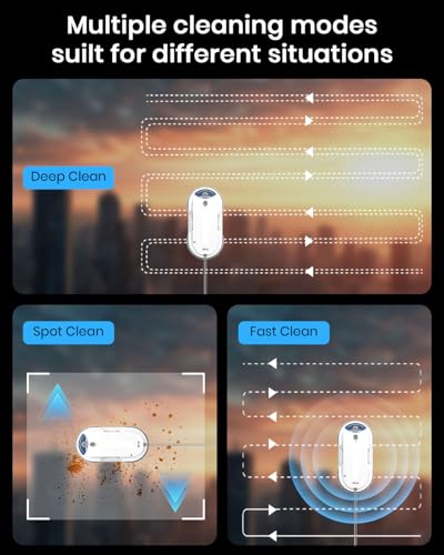 BNZ Smart Window Cleaning Robot, Twin Turbo & Dual Auto-Spray Window Cleaner with Multiple Safety System, AI Path Planning, Frameless Edge Detection, K1 (White) - color: White