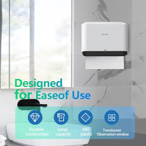 Commercial Paper Towel Dispenser Holder Wall Mount, Multi-fold Trifold C Fold Hand Towel Dispenser, Bathroom Paper Towel Dispenser, Toilet Paper Napkin Holder (White-5859) - color: White-5859
