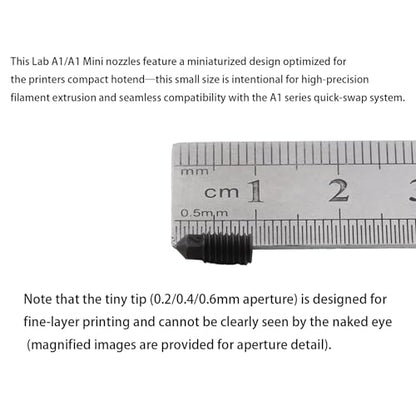 9Pcs 3D Printer A1/A1 Mini Hardened Steel Nozzles kit for A1 Mini /A1 Hotend, A1 Hardened Steel Nozzles 0.2/0.4/0.6mm Compatible for Bambu Lab A1/A1 Mini Hotend Print Head Accessories, - style: 9Pcs A1/A1 Mini Hardened Steel Nozzles kit