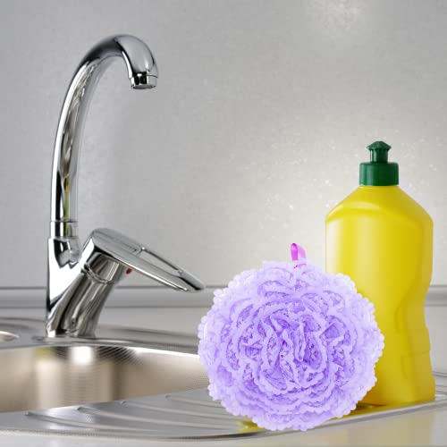 Reusable sponge, washable scrubber, non-scratching, odorless dish scrubbie - Peony collection 1ct (Lavender) - color: Lavender