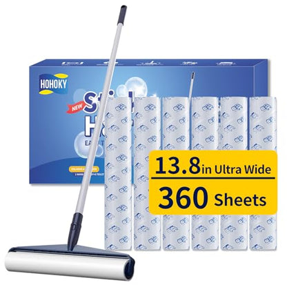 13.8in Large Size Floor Lint Rollers for Pet Hair Extra Sticky 51.2in Long Handle Giant Big Hair Picker Upper from Sticky Mop for Cleaning Dog Cat Hair Animal Fur Removal Roller Couch Bed Sheet Carpet