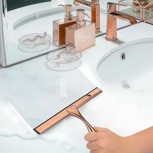 Didiseaon Stainless Steel Window Squeegee Squeegee Wiper for Shower Door Glass Cleaning Tool Short Handle Suitable for Bathroom