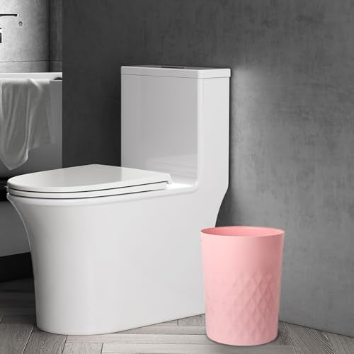 JiatuA 3 Pack Small Trash Can with Trash Bags Bathroom Garbage Bin Round Plastic Waste Basket for Kitchen, Bedroom, Office, College Dorm, Craft Room, Pink - color: Pink