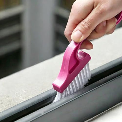 1 Pack Window Track Cleaning Brush, Crevice Cleaner Tool for Household Narrow Gaps and Sliding Tracks (Red) - color: Red