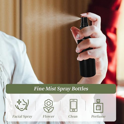36 Pack Small Spray Bottles 4 oz Black Plastic Spray Bottles Fine Mist Spray Empty Bottle Refillable 4 Ounce Sprayer Bottles Bulk for Travel, Essential Oils, Hair - color: Black