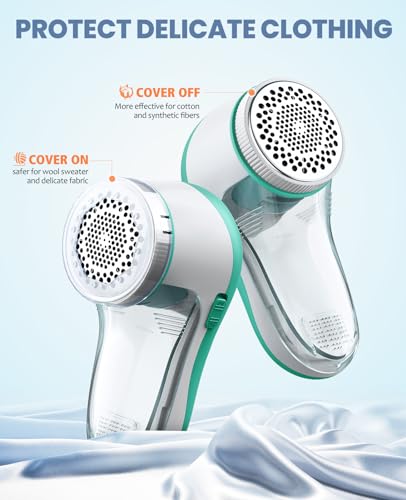 POPCHOSE Fabric Shaver, Lint Remover for Clothes, Electric Lint Shaver with 6-Leaf Blades, Sweater Shavers to Remove Pilling for Clothing, Couch, Furniture, Fuzz, Lint Ball, Bobbles, Spring Green - color: Spring Green