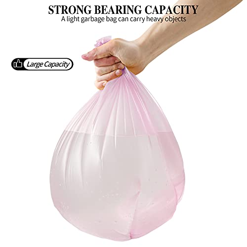 5 Rolls Small Trash Bags - 200 Counts Durable 4 Gallon Small Garbage Bags for home office kitchen Bathroom Bedroom Trash Can liners（Pink） - color: 200 Count Pink